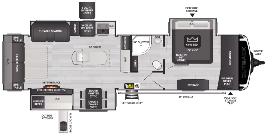 2022 KEYSTONE OUTBACK 330RL, , floor-plans-day image number 0